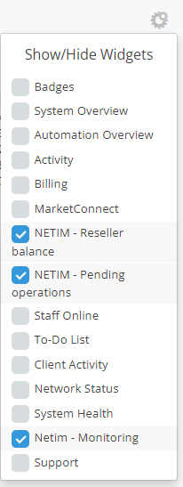 Widgets - Netim Support