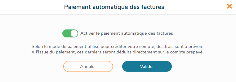 Paiement automatique des factures