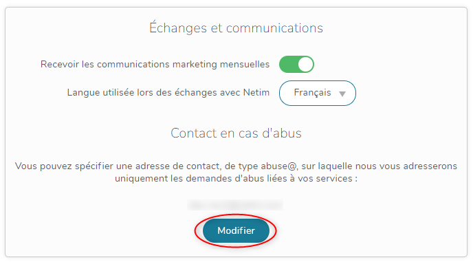 Définir Un Contact En Cas D'abus - Netim Support